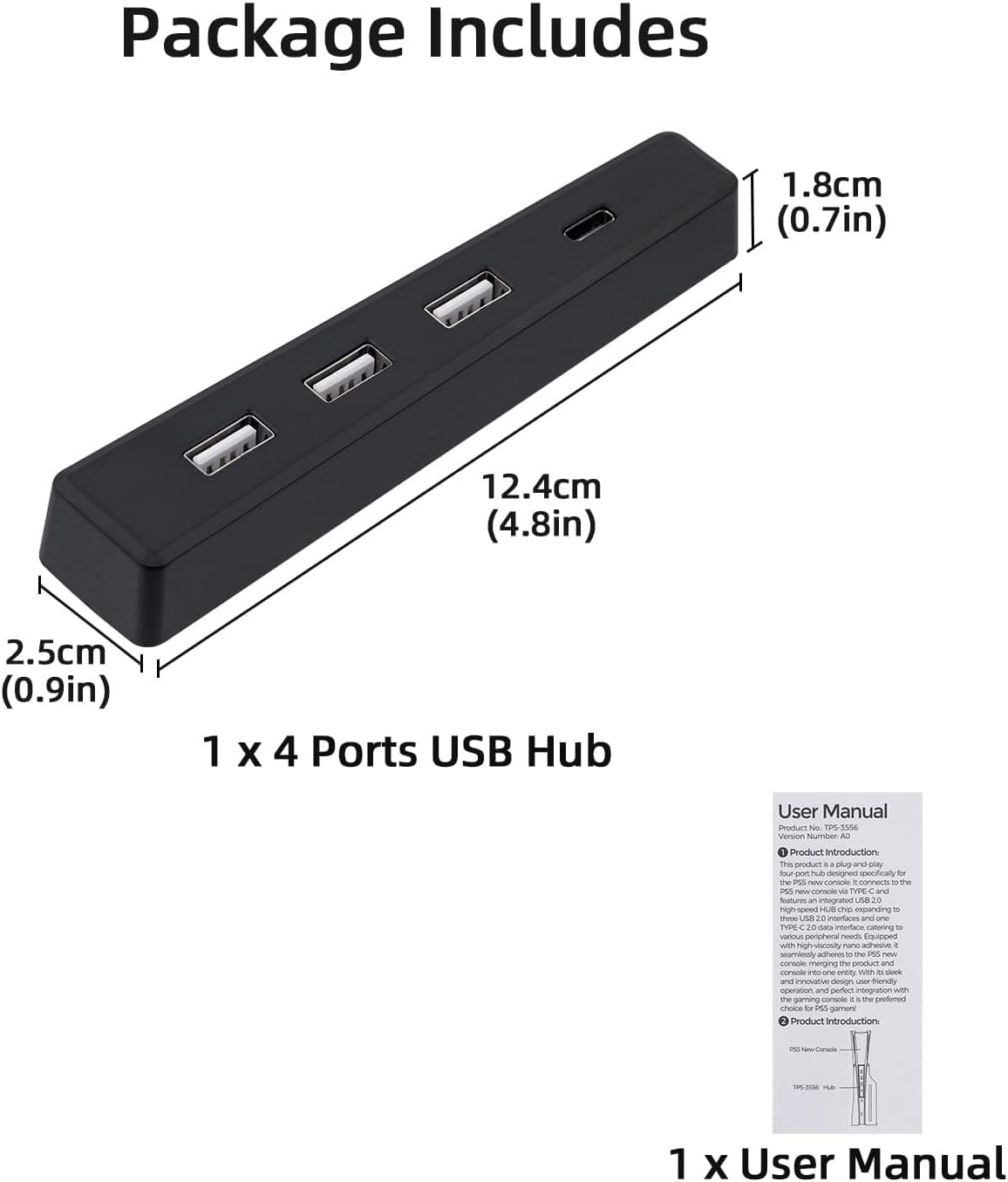 4 Ports USB Hub for PS5 Slim D - огляд і ціна Gaming Console Sony